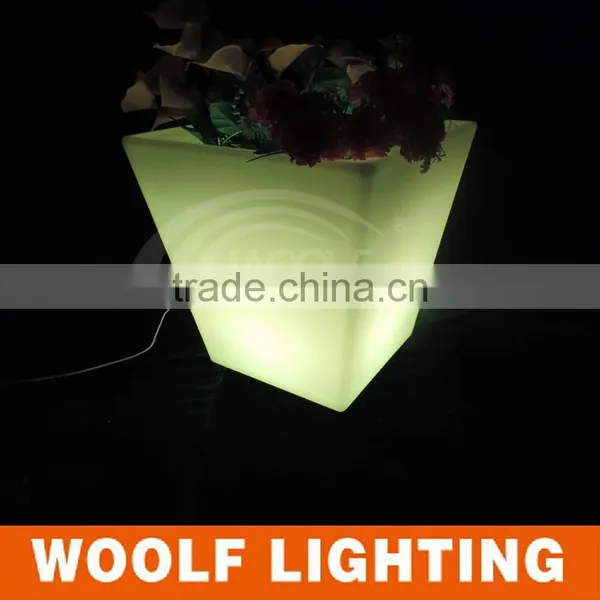 Square High Design Muilti-color Decor LED Illuminate Flower Pot photo-3