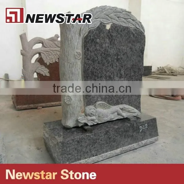 Newstar European Style Natural Granite Carved Tree Headstone photo-3