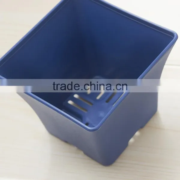 Plastic European Sqaure Pot Blue photo-2