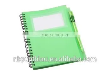 Plastic Covered Notebook With 70 Striped Sheets Ballpoint Pen photo-3