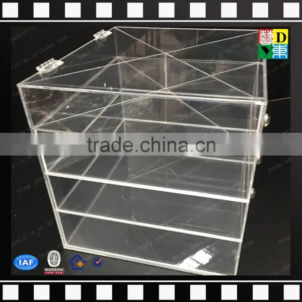 2016 Clear Acrylic Makeup Organizer Diamond Handle, Acrylic Makeup Drawer Box, Flip Cover Acrylic Cosmetic Storage Boxes photo-4