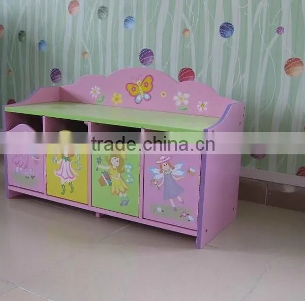 Kids Lovely Green Wooden Shoe Cabinet photo-4