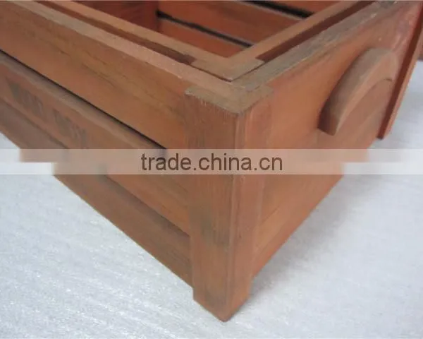 Customization Paulownia Wood Crate With Wheels and Handle photo-2