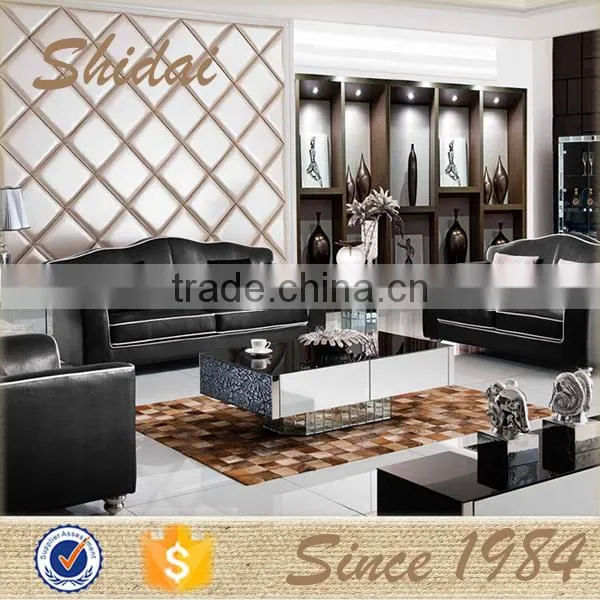 New Chinese Leather Sofa Furniture, Wooden Sofa Set Designs photo-3