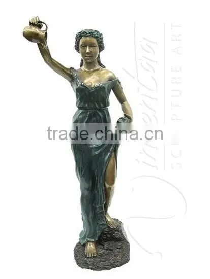 Outdoor Garden Decoration Metal Craft Life Size Bronze Sexy Girl Fountain for Sale photo-3