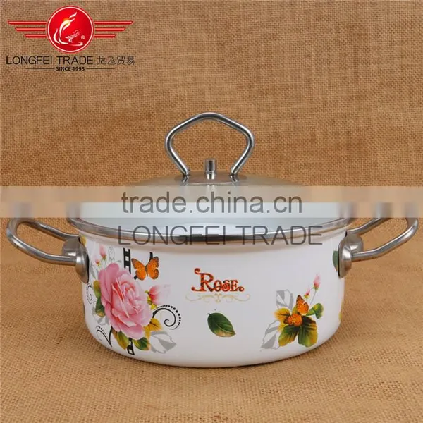 High Quality Printing Gift Promotion Hot Item Enamel/ Ceramic Casserole Pot /Cookware Set photo-4