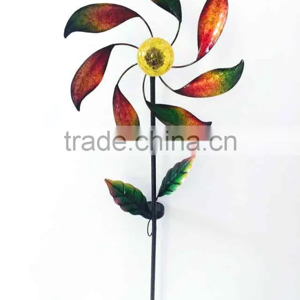2017 New Design Metal Wind Spinner From Factory by Solar Power Garden Stake photo-5