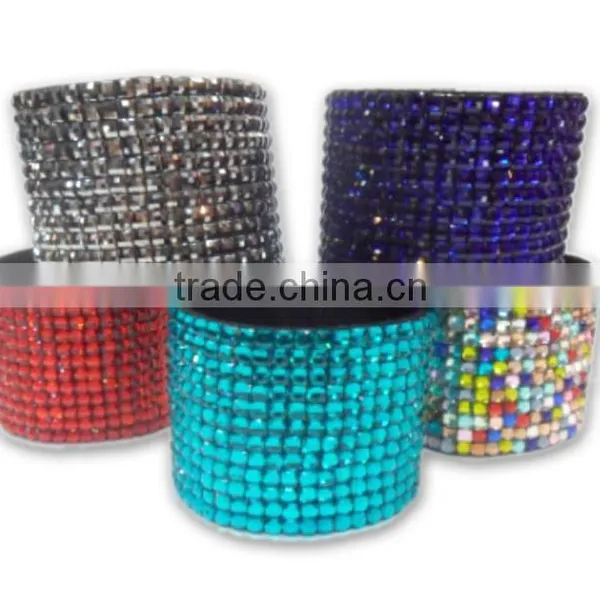 Acrylic Gem Rhinestone Bracelet With Zinc Alloy Locking Part, Hot Sale Gift Leather With Crystal Gem Decoration photo-2