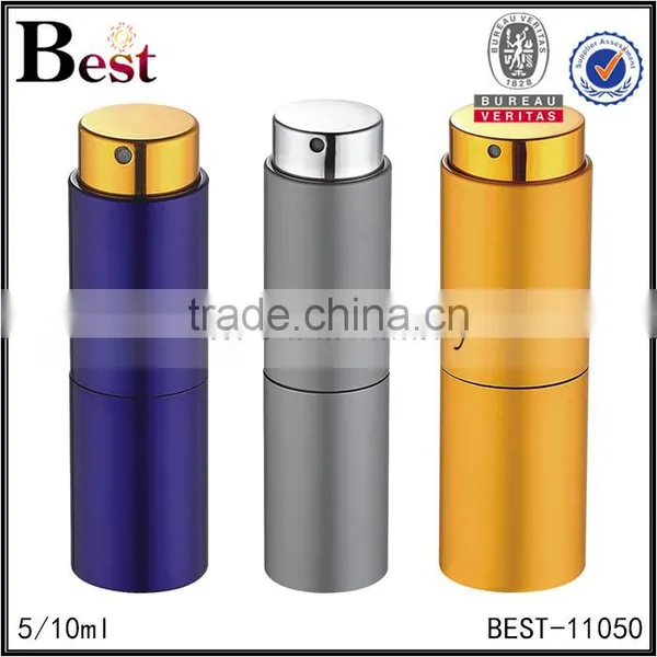 Cosmetic Best Selling Wholesale 5ml 10ml Rotary Glass Perfume Bottle Luxury Colorful Aluminum Cover Spray Bottle Perfume