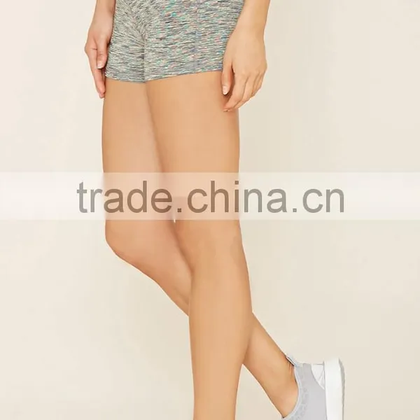 Cheap Wholesale Custom Polyester Spandex Women Fashion Gym Sport Wear Active Space Dye Shorts Pants High Quality photo-4