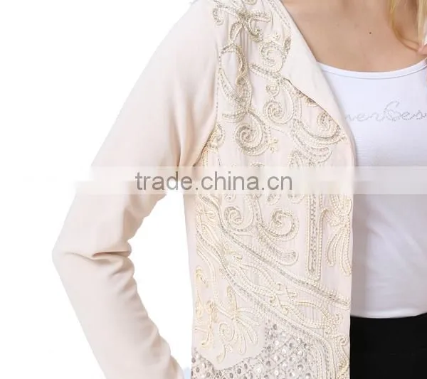 Guangzhou Factory Casual Beautiful Lady Blazer /Jacket With Embroideried Detail for Ladies photo-4