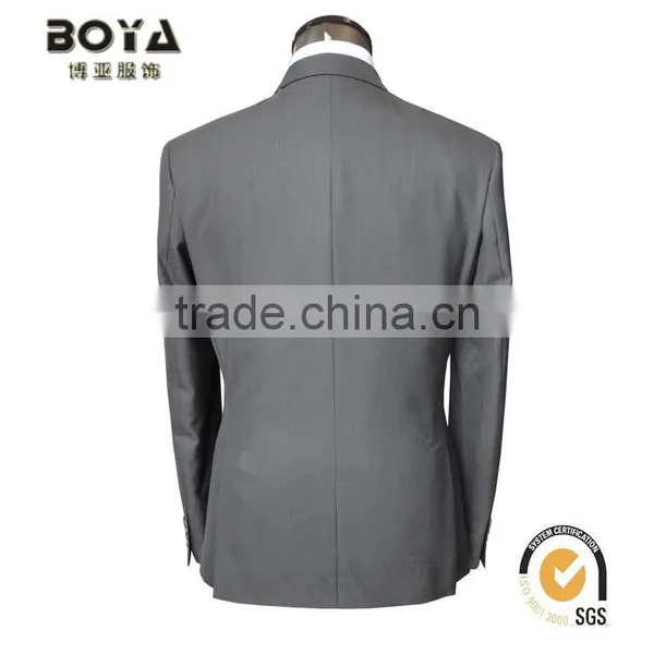 2015 New Arrival TR Grey Fabric Jacket & Blazer for Mens With Notch Lapel Men Blazer Suit photo-4