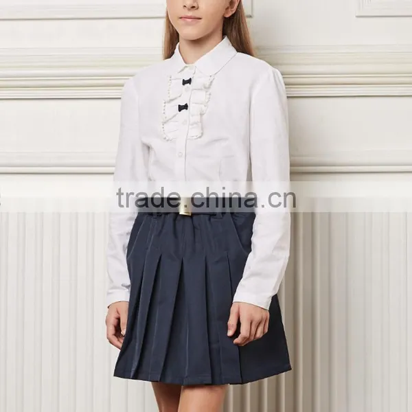 School Girls Cotton Long Sleeve Shirt High School Apparel photo-4