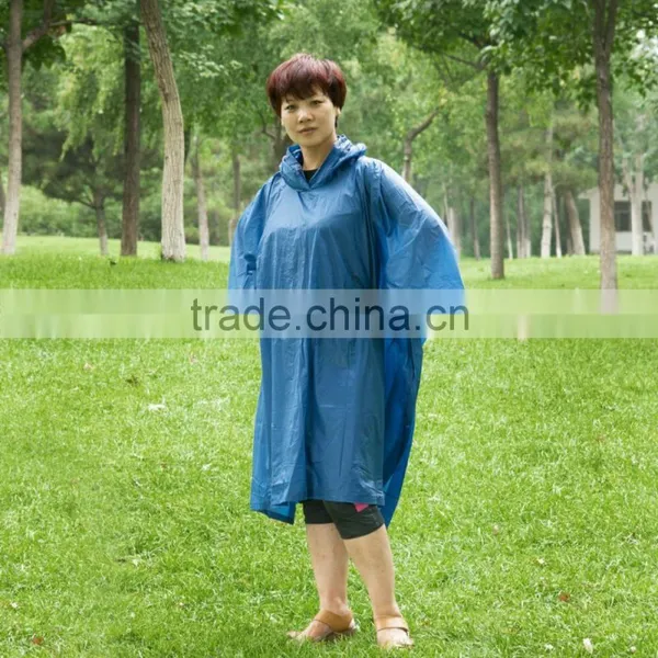 Blue Waterproof Reusable PVC Mexican Poncho photo-2