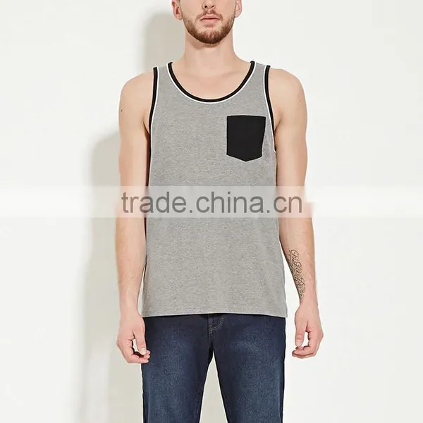 Men's Muscle Plain Gray Tank Tops Wholesale