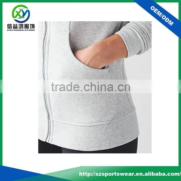 Latest Design Ladies 100% Cotton Light Weight Grey Color Windbreaker Sports Wear Bomber Jacket photo-6