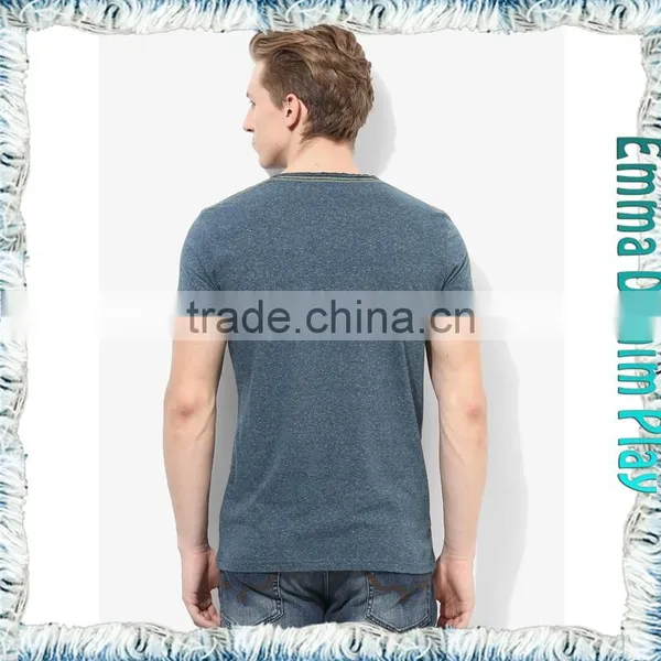 Wholesale Men's High Qualityn V Neck Combed Cotto Tee Shirts photo-2