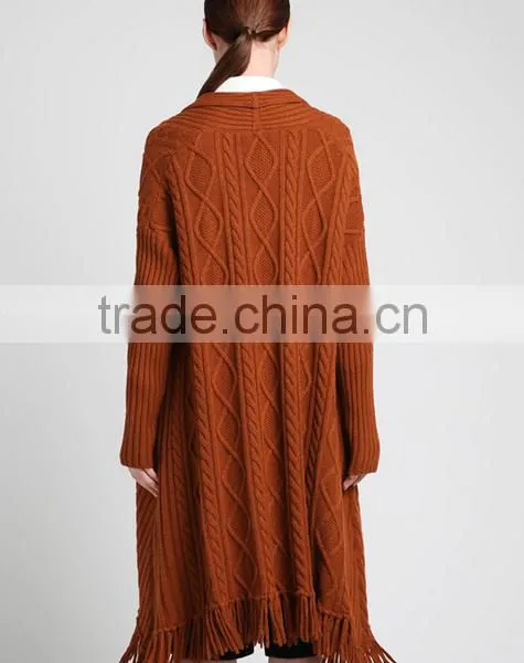 2017 Hot Sale Wool Thick Knitting Front Open Abaya Cardigan for Women photo-4