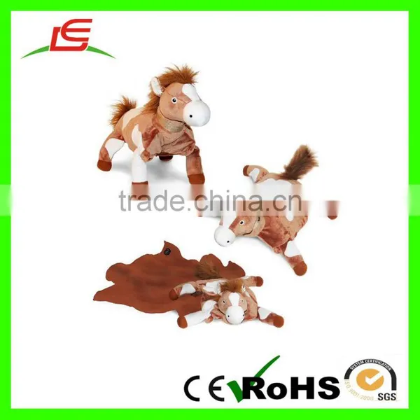 Stuffed Animal Cow Tiger Horse Head Children Pillow Plush Blanket photo-2