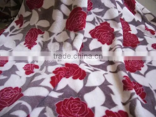 New Arrived 2013 Flower Pattern ,double-side ,surper Soft ,printed Flannel Velvet Fabric