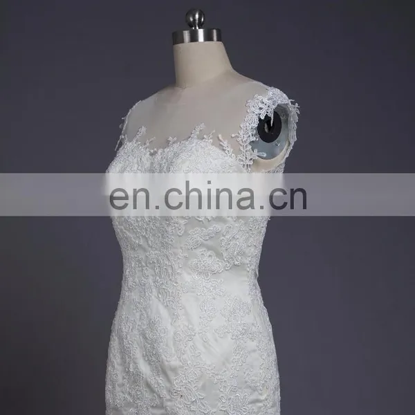 Sleeveless Beaded Trumpet White Bridal Dresses for Weddings photo-5