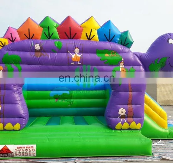 Amazing Purple Dinosaur Inflatable Bouncer House, Baby Door Bouncer for Amusement photo-2