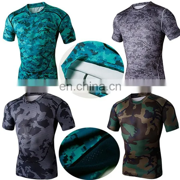 Custom Blank Fitness Wear Short Sleeve Training Clothing Gym Wear Compression Tights Rash Guard Swim photo-4
