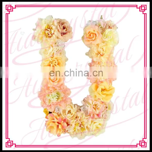 Aidocrystal Flower Green Blue Yellow Color Pearl Silk Flower Letter U for Indoor and Outdoor Decor photo-5