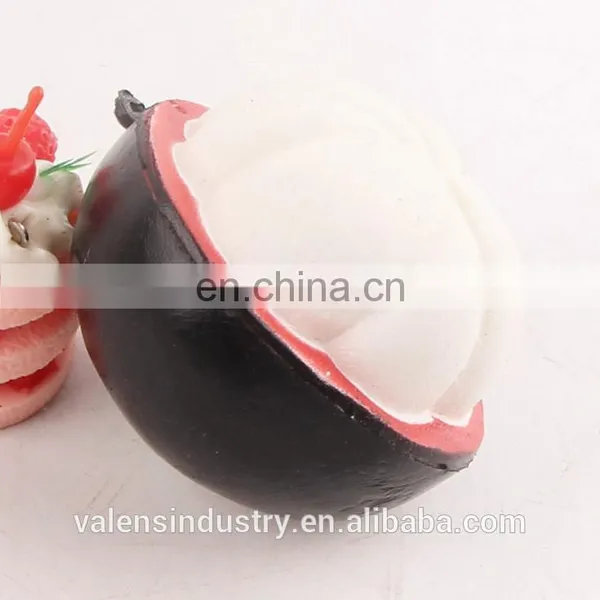 OEM Wholesale Stress Release Soft PU Japan Squishy Kawaii Slow Rising Fruit Mangosteen Foam Toys Factory Supplier photo-3
