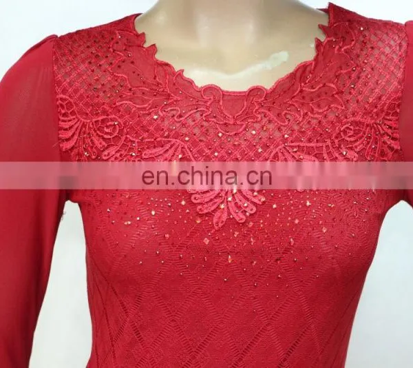 Autumn Wear Lace Long Sleeve O-neck Transparent Slim Shirt for Party&club Girl photo-6