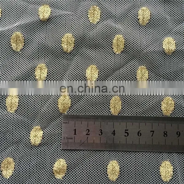 Newly Oval Dot Nylon Spandex Metallic Mesh Fabric photo-3