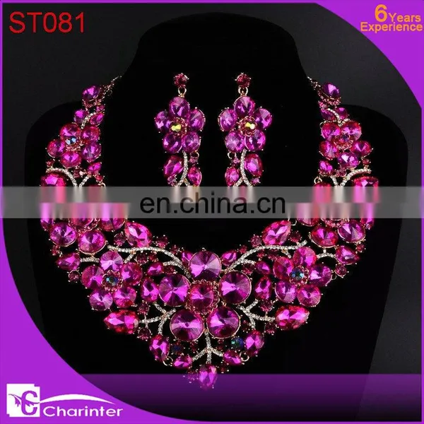 African Fashion Costume Jewelry Crystal Jewelry Sets ST079 photo-3
