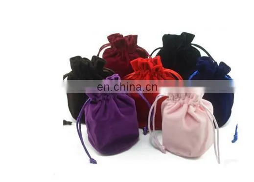 Custom Velvet Drawstring Pouch Bag With Custom Logo Printed as Velvet Jewelry Bag