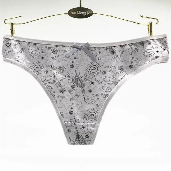 Yun Meng Ni Sexy Underwear Fancy Custom Pattern Print Girls T-back Cheap Cotton Factory Panty For Lady photo-3