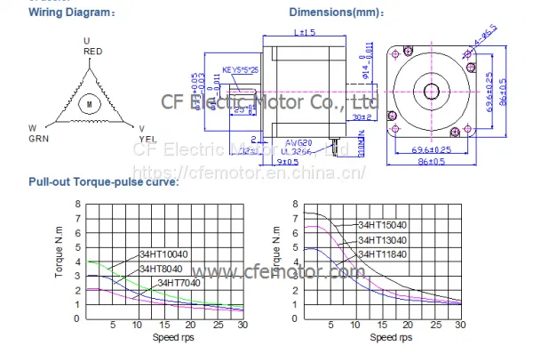 34HT15040 Hybrid Stepping Motor 0.9N.m 4A Stepper Motor photo-2