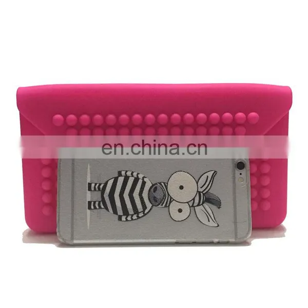 Luxury Clutch Cosmetic Lip Purse Ladies Fashion Rectangle Evening Wallet Custom Silicone Bags photo-6