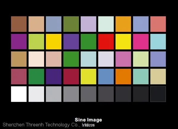 Sine Image YE0226 Color Rendition Test Chart for HDTV Cameras 36 Color Patches and 9-step Grayscale Color Chart