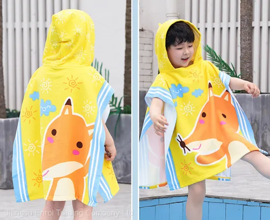 Cartoon Printed Hooded Bath Towel photo-2