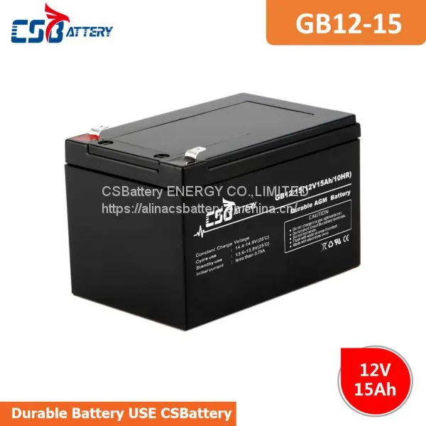 Csbattery 12V15ah Rechargeable AGM Battery for RV/Marine/UPS/Solar/Security/Fire/Golf-Car