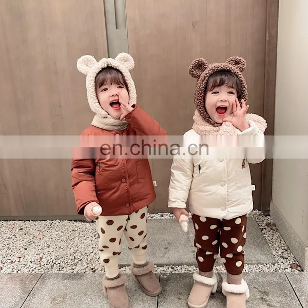 2020 Latest Design Warm Bear Embroidered Jacket for Girls Kids Baby Winter Cotton Padding Jacket photo-5