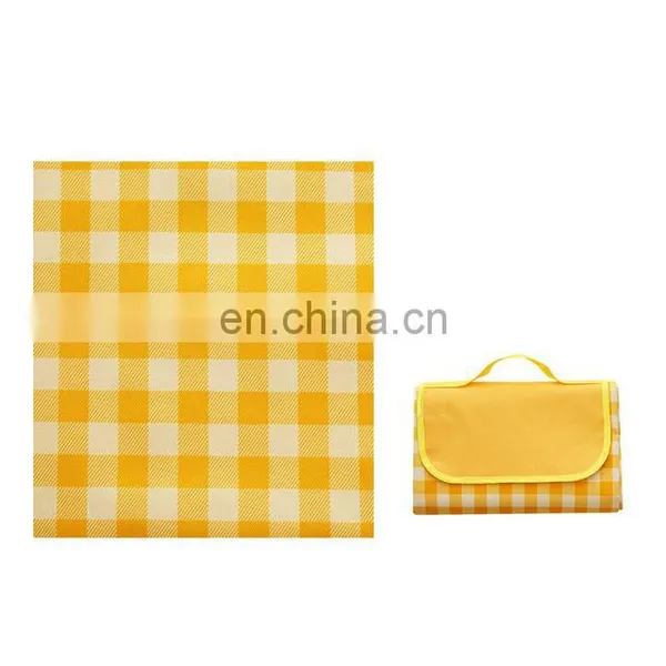 Low Moq Cheap Oxford Cloth Outdoor Camping Beach Grid Style 150*100 Foldable Picnic Mat Waterproof photo-2