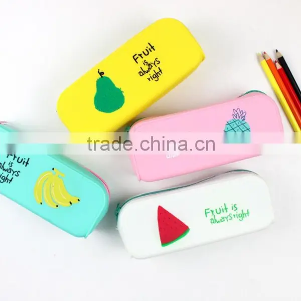 Popular Manufactory Price Silicone Square Zippered Pencil Case For Kids photo-2
