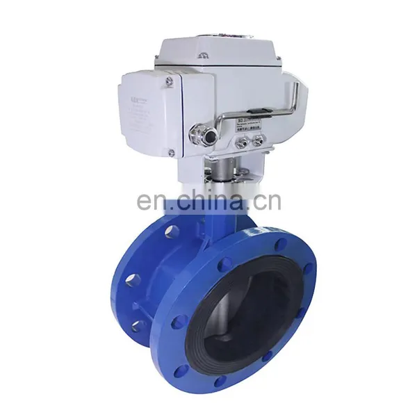 4 Inch Double Flange Ductile Iron Electric Actuator Butterfly Valve Motorized Butterfly Valve photo-5