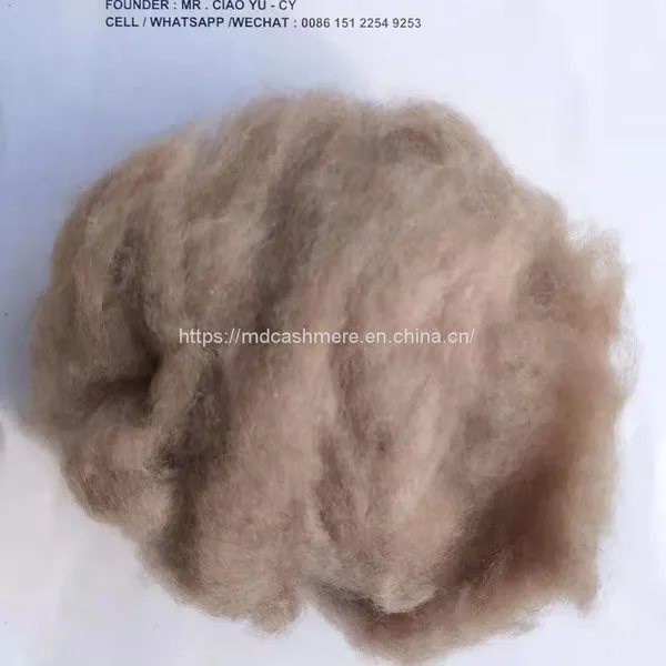 Dehiared Cashmere Fibre Mongolia Brown Cashmere 16.5mic 38mm