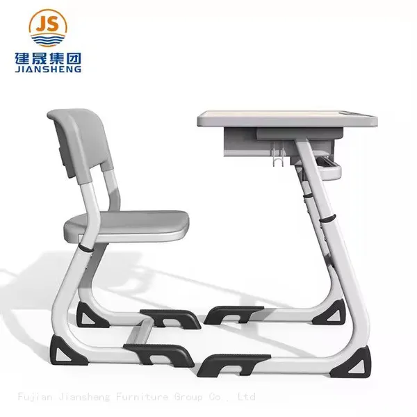 JS School Furniture Height Adjustable Classroom Desk and Chair for Primary School photo-4