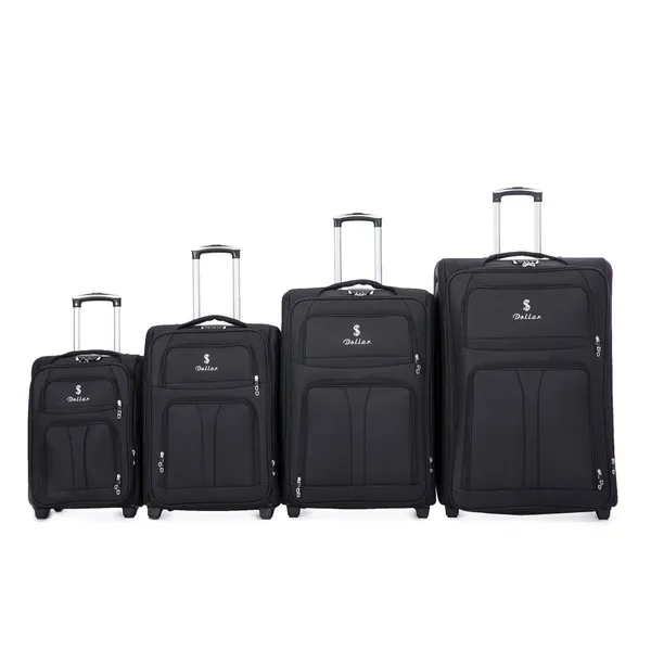 STOCK LOTS DOLLAR 3PCS 4PCS FABRIC EVA TROLLEY LUGGAGE SUITCASE SETS