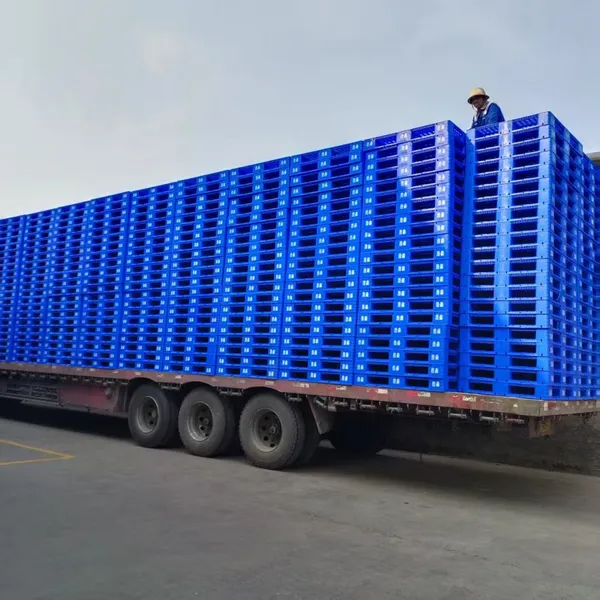 1208 Chuan-shaped Flat Pallet Plastic Plane Pallet Three-dimensional Warehouse Forklift Base Plate photo-4