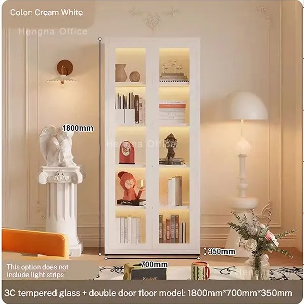 78 Inch Pink Glass Display Cabinet — Compact Cabinet for Apartment Living & Studio Rentals photo-4