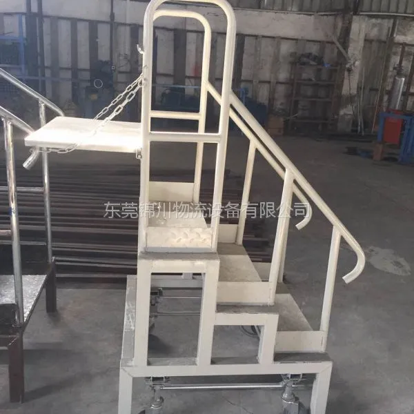 Euro Style Industrial Steel Rolling Step Ladder for Warehouse Use