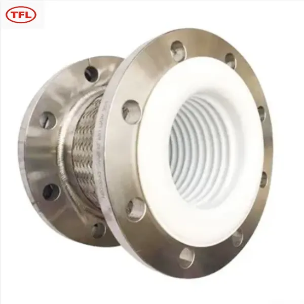 Acid Resistant Connectors Flange Type Steam Flexible Metal PTFE Lined Stainless Steel Braided Hose photo-2